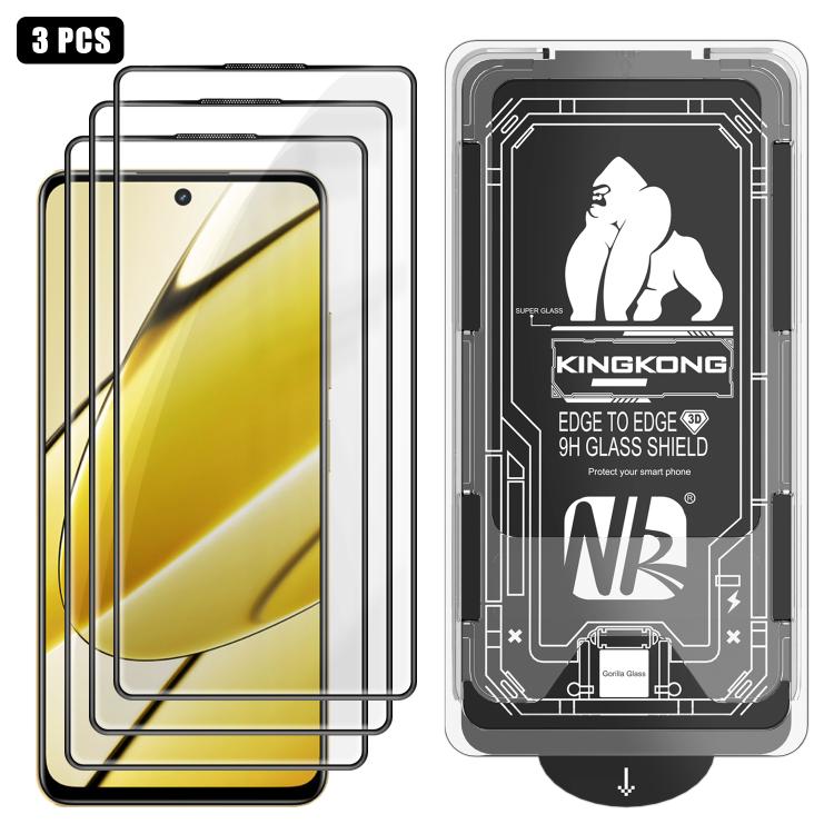 3pcs Easy Install Box Dust-Free 3D Curved Edge HD Electroplated Explosion-Proof Tempered Glass Film, For Realme Narzo 80 Pro, For Realme V70, For Realme 14 Pro, For Realme 14x, For Realme 13+, For Realme 13 4G, For Realme 13 Pro, For Realme 13 Pro+    ...