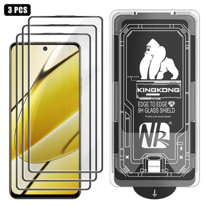 3pcs Easy Install Box Dust-Free 3D Curved Edge HD Electroplated Explosion-Proof Tempered Glass Film, For Realme Narzo 80 Pro, For Realme V70, For Realme 14 Pro, For Realme 14x, For Realme 13+, For Realme 13 4G, For Realme 13 Pro, For Realme 13 Pro+    ...