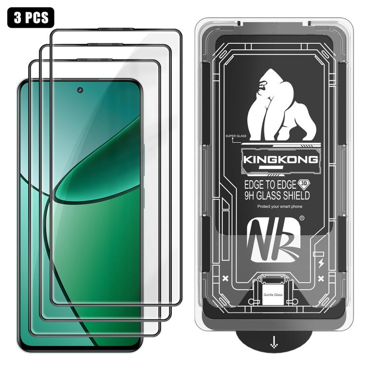 3pcs Easy Install Box Dust-Free 3D Curved Edge HD Electroplated Explosion-Proof Tempered Glass Film, For Realme Narzo 80 Pro, For Realme V70, For Realme 14 Pro, For Realme 14x, For Realme 13+, For Realme 13 4G, For Realme 13 Pro, For Realme 13 Pro+    ...