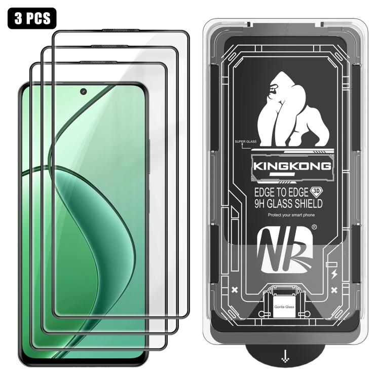 3pcs Easy Install Box Dust-Free 3D Curved Edge HD Electroplated Explosion-Proof Tempered Glass Film, For Realme Narzo 80 Pro, For Realme V70, For Realme 14 Pro, For Realme 14x, For Realme 13+, For Realme 13 4G, For Realme 13 Pro, For Realme 13 Pro+    ...