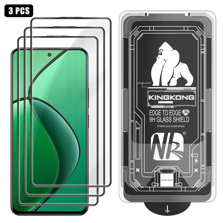 3pcs Easy Install Box Dust-Free 3D Curved Edge HD Electroplated Explosion-Proof Tempered Glass Film, For Realme Narzo 80 Pro, For Realme V70, For Realme 14 Pro, For Realme 14x, For Realme 13+, For Realme 13 4G, For Realme 13 Pro, For Realme 13 Pro+    ...