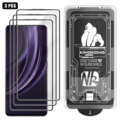 3pcs Easy Install Box Dust-Free 3D Curved Edge HD Electroplated Explosion-Proof Tempered Glass Film, For Realme Narzo 80 Pro, For Realme V70, For Realme 14 Pro, For Realme 14x, For Realme 13+, For Realme 13 4G, For Realme 13 Pro, For Realme 13 Pro+    ...