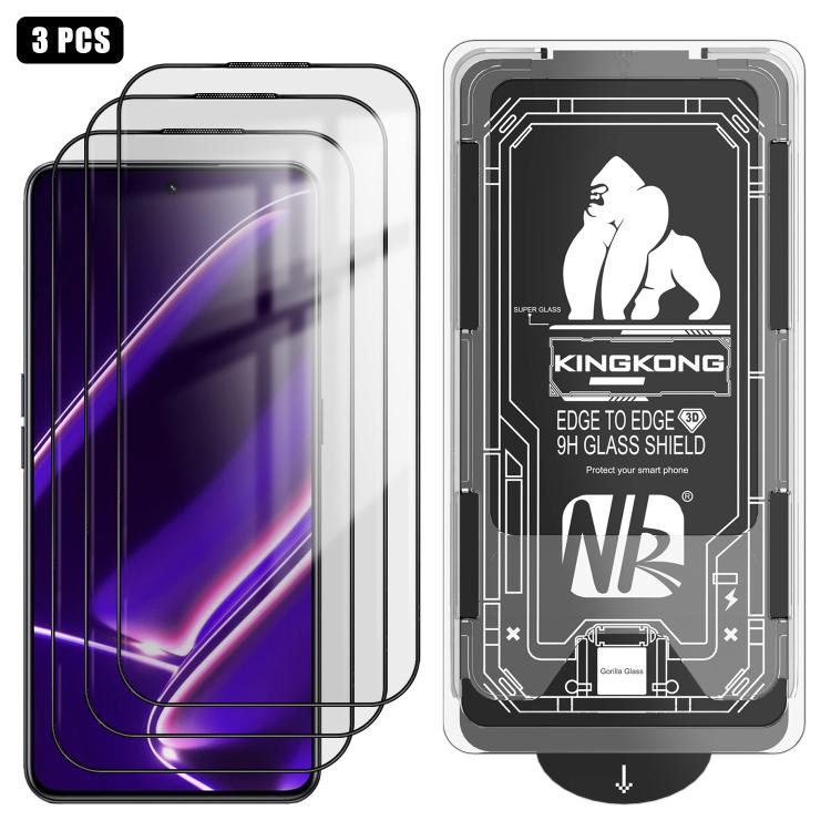3pcs Easy Install Box Dust-Free 3D Curved Edge HD Electroplated Explosion-Proof Tempered Glass Film, For Realme Narzo 80 Pro, For Realme V70, For Realme 14 Pro, For Realme 14x, For Realme 13+, For Realme 13 4G, For Realme 13 Pro, For Realme 13 Pro+    ...