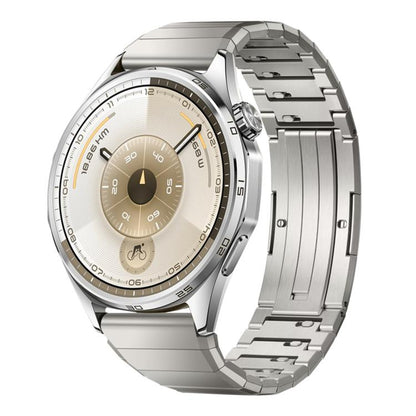 Press Button Butterfly Clasp One Bead Titanium Metal Watch Band, 22mm