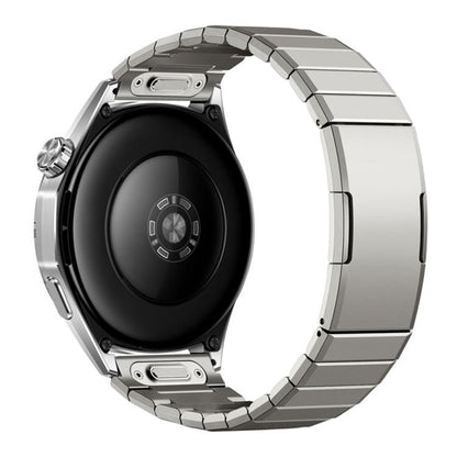 Press Button Butterfly Clasp One Bead Titanium Metal Watch Band, 22mm