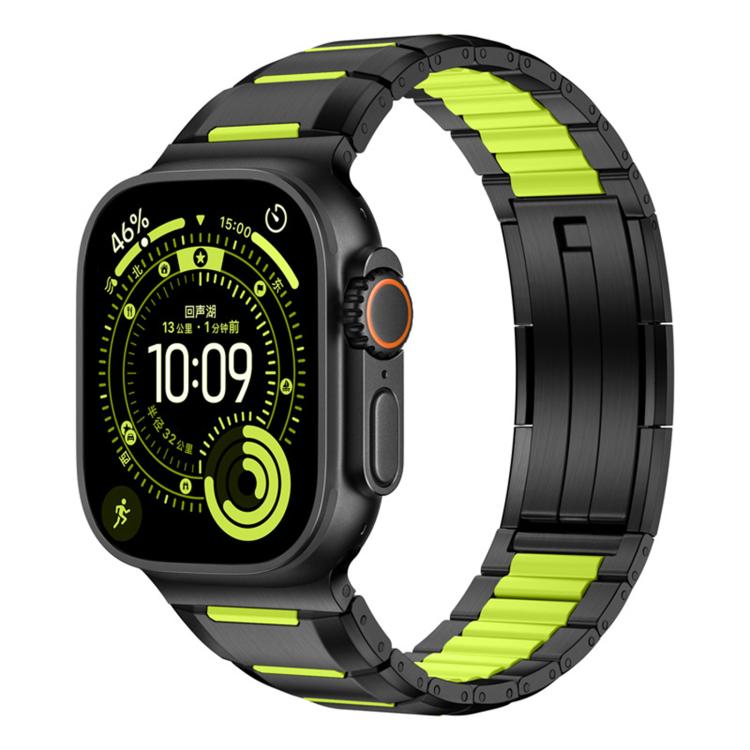 Multi-Faceted Rubber Inlaid Stainless Steel Watch Band, For Apple Watch 46mm / 49mm / 45mm / 44mm, For Apple Watch 42mm / 41mm / 40mm / 38mm