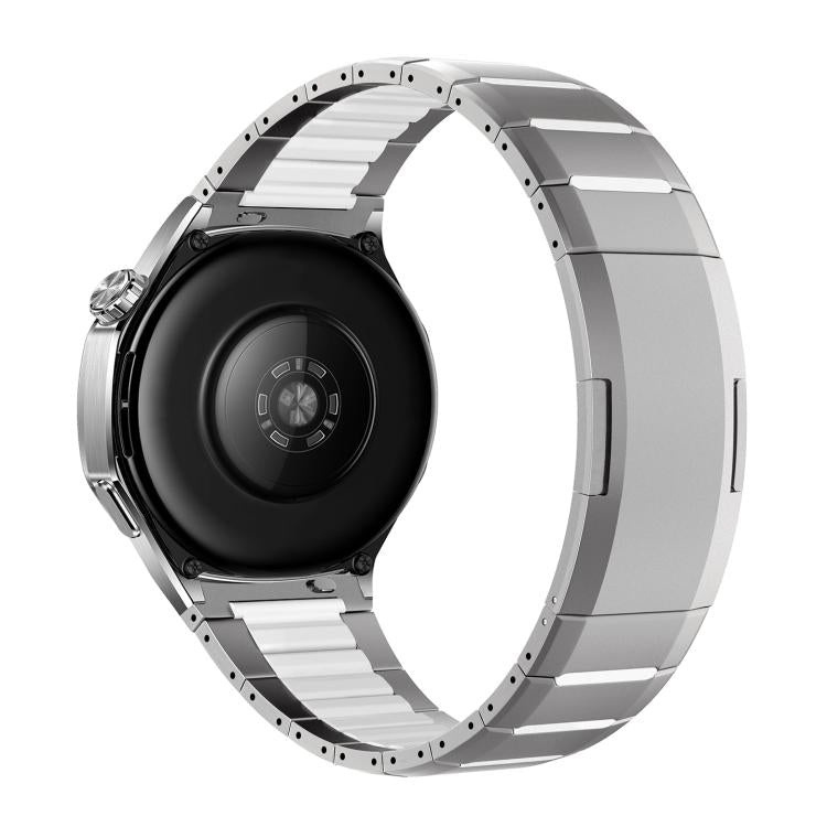 Curved Two-Tone Side-Release Stainless Steel Watch Band, 22mm