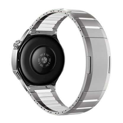 Curved Two-Tone Side-Release Stainless Steel Watch Band, 22mm