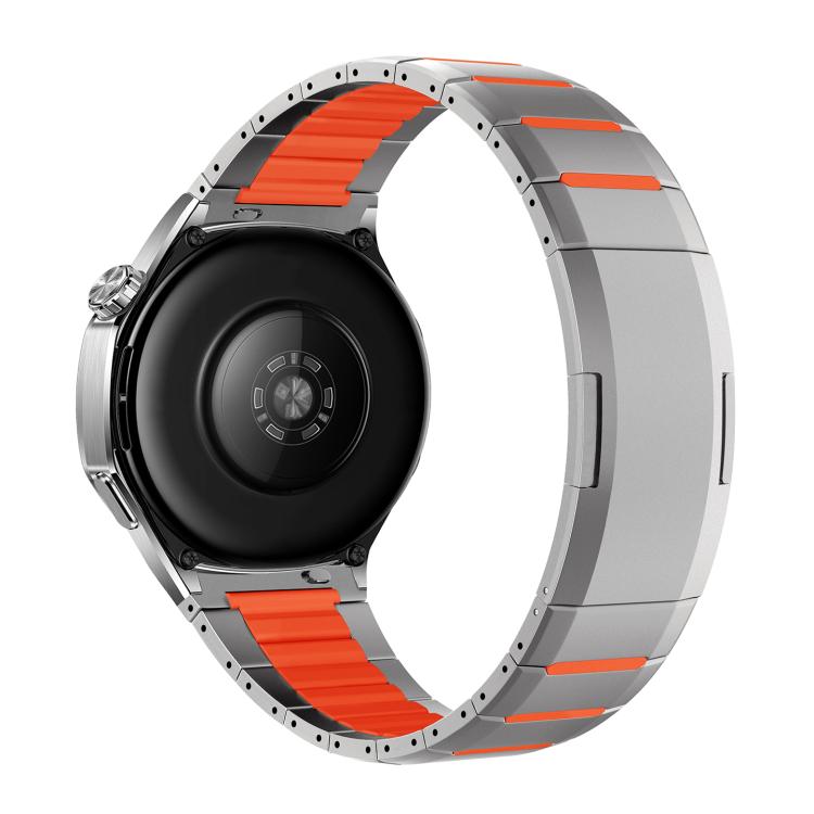 Curved Two-Tone Side-Release Stainless Steel Watch Band, 22mm