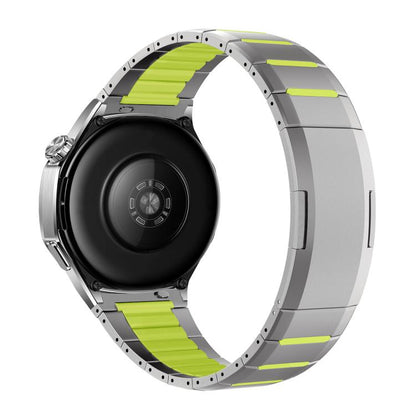 Curved Two-Tone Side-Release Stainless Steel Watch Band, 22mm