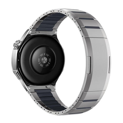 Curved Two-Tone Side-Release Stainless Steel Watch Band, 22mm
