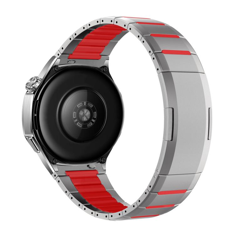 Curved Two-Tone Side-Release Stainless Steel Watch Band, 22mm