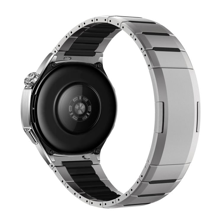 Curved Two-Tone Side-Release Stainless Steel Watch Band, 22mm