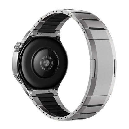 Curved Two-Tone Side-Release Stainless Steel Watch Band, 22mm