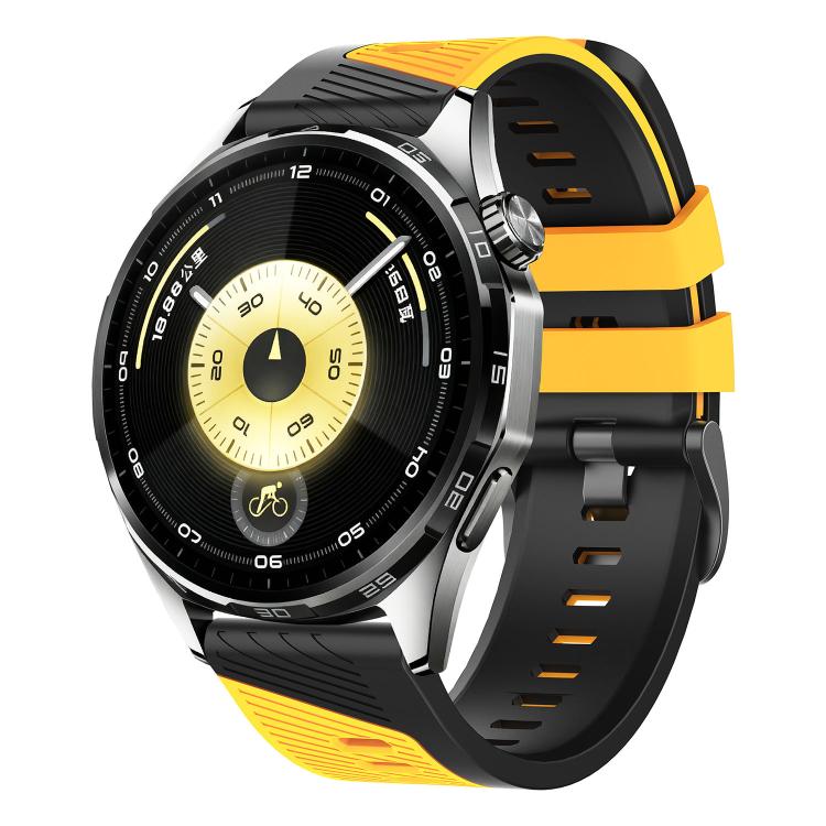 Phantom Sky Shadow Pin Buckle Two Color Silicone Watch Band, 22mm