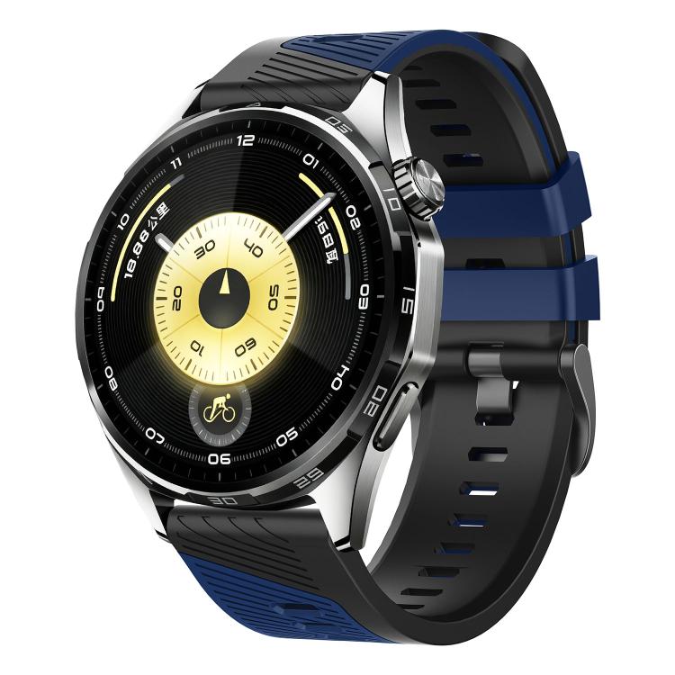 Phantom Sky Shadow Pin Buckle Two Color Silicone Watch Band, 22mm