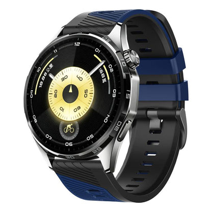 Phantom Sky Shadow Pin Buckle Two Color Silicone Watch Band, 22mm