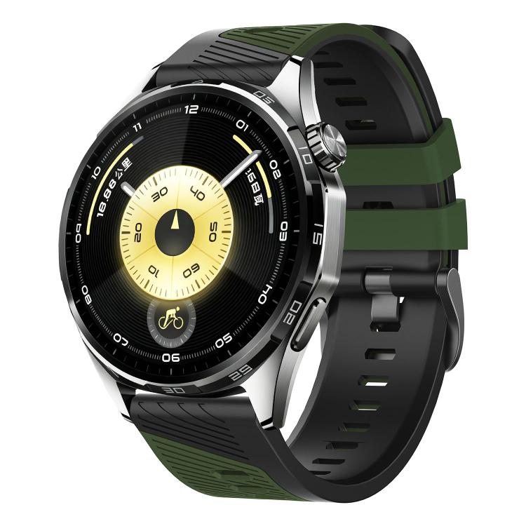 Phantom Sky Shadow Pin Buckle Two Color Silicone Watch Band, 22mm