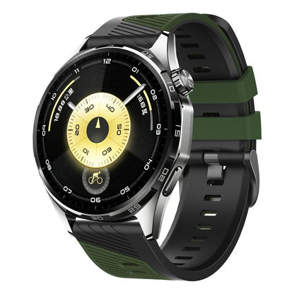 Phantom Sky Shadow Pin Buckle Two Color Silicone Watch Band, 22mm