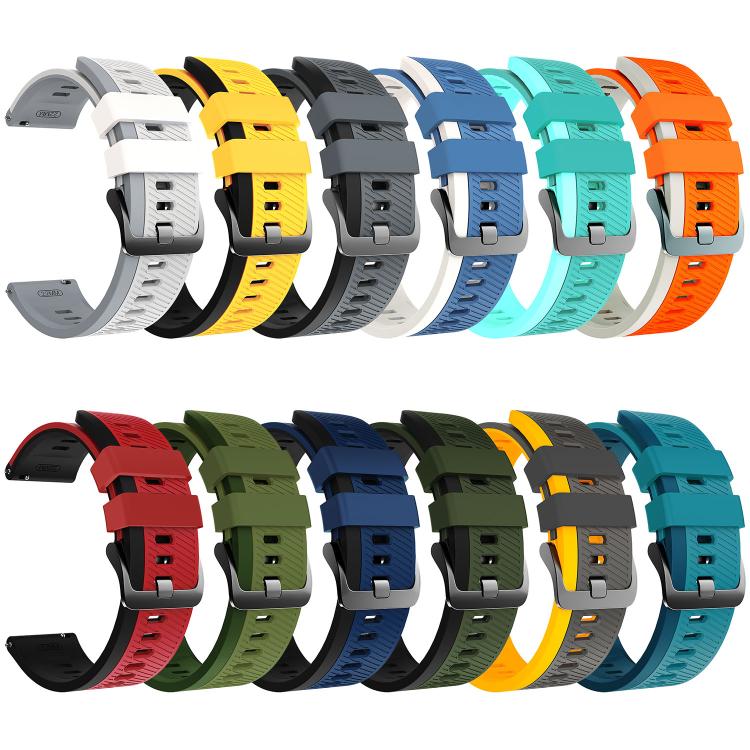 Phantom Sky Shadow Pin Buckle Two Color Silicone Watch Band, 22mm