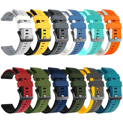 Phantom Sky Shadow Pin Buckle Two Color Silicone Watch Band, 22mm