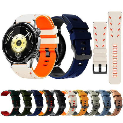 Stegosaurus Pin Buckle Two Color Silicone Watch Band, 22mm