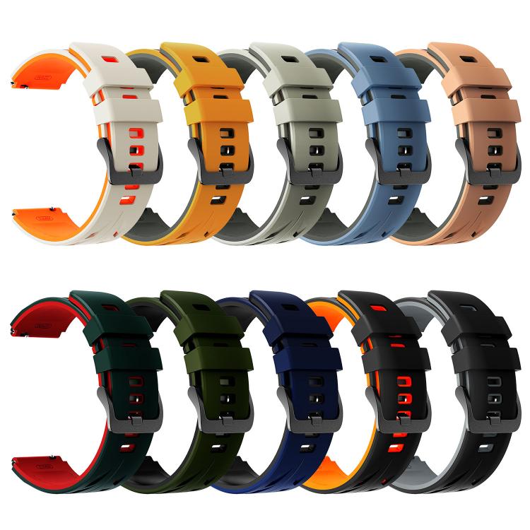 Stegosaurus Pin Buckle Two Color Silicone Watch Band, 22mm