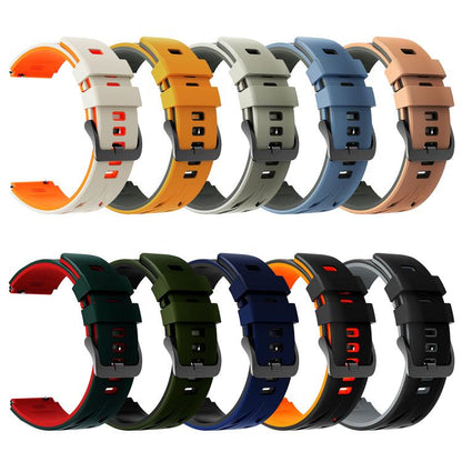 Stegosaurus Pin Buckle Two Color Silicone Watch Band, 22mm