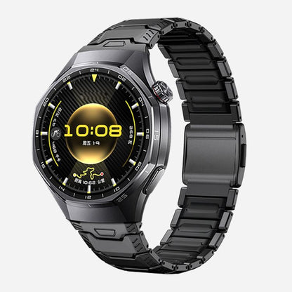 Mecha Knight Magnetic Clasp Silicone Embedded Titanium Alloy Watch Band, 22mm