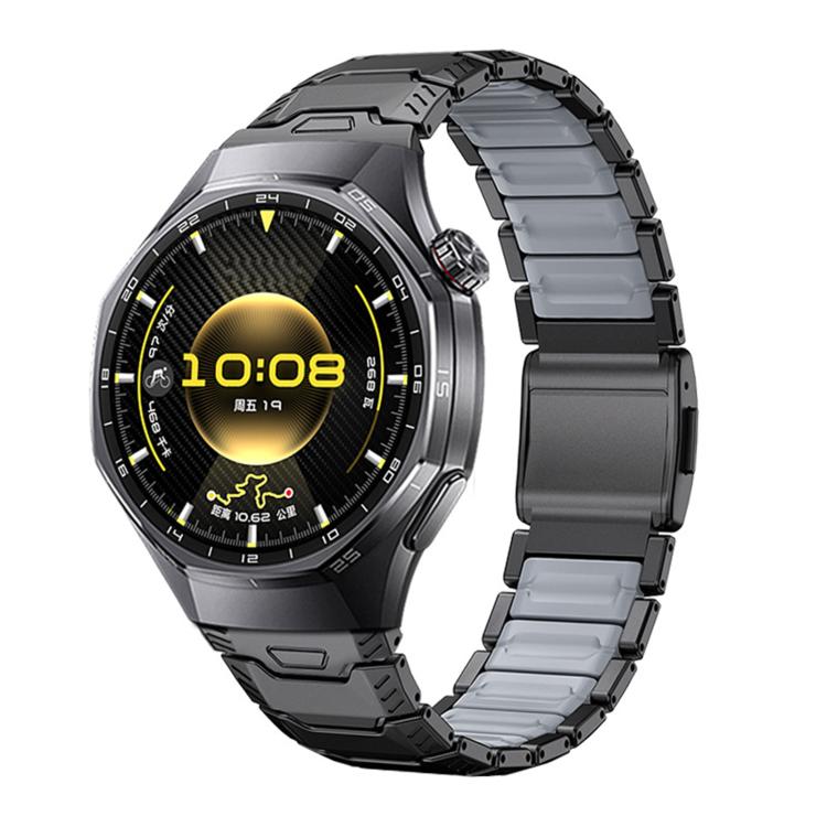 Mecha Knight Magnetic Clasp Silicone Embedded Titanium Alloy Watch Band, 22mm