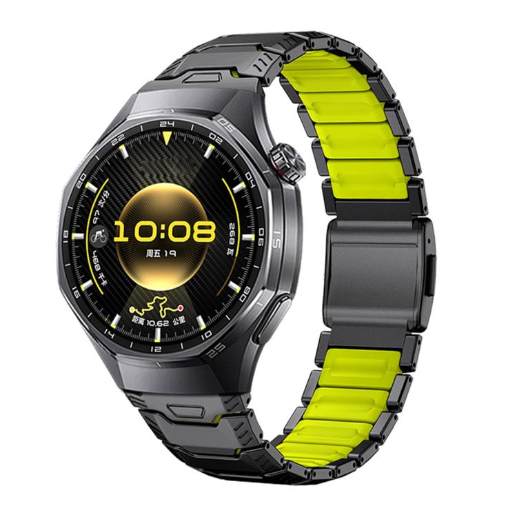 Mecha Knight Magnetic Clasp Silicone Embedded Titanium Alloy Watch Band, 22mm
