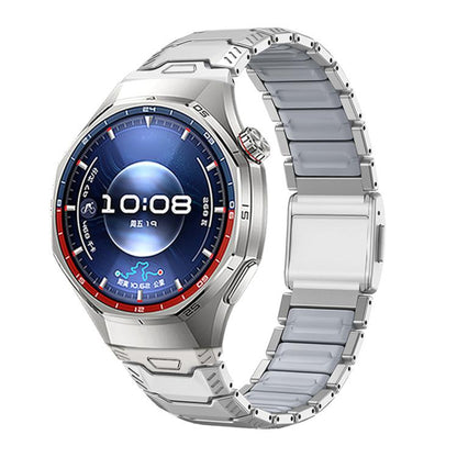 Mecha Knight Magnetic Clasp Silicone Embedded Titanium Alloy Watch Band, 22mm