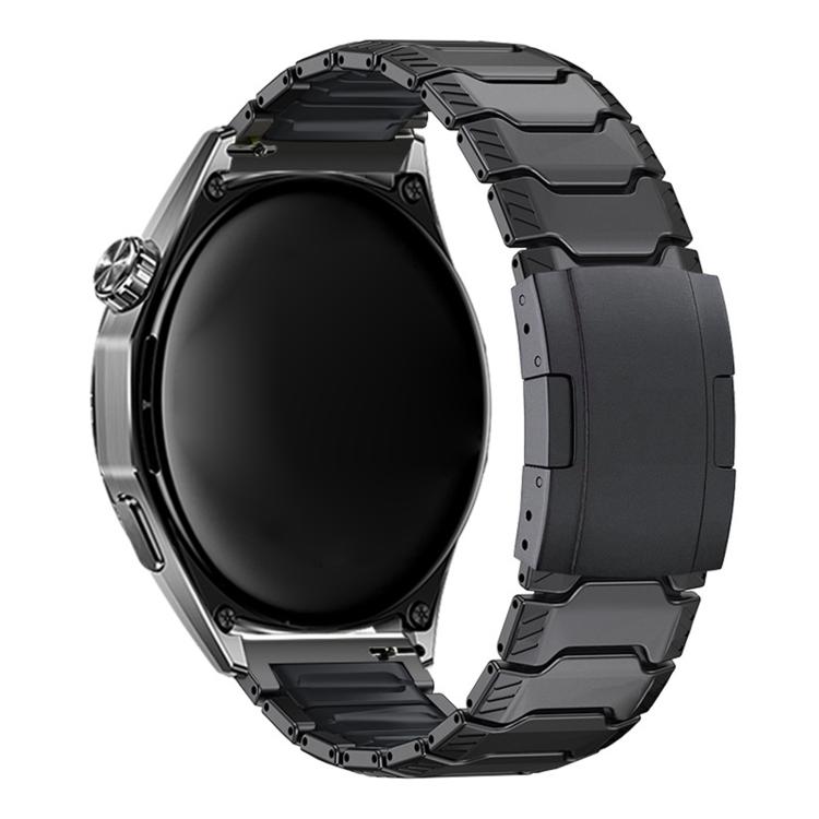 Mecha Knight Turtle Buckle Silicone Embedded Titanium Alloy Watch Band, 22mm