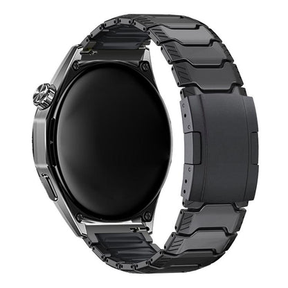 Mecha Knight Turtle Buckle Silicone Embedded Titanium Alloy Watch Band, 22mm