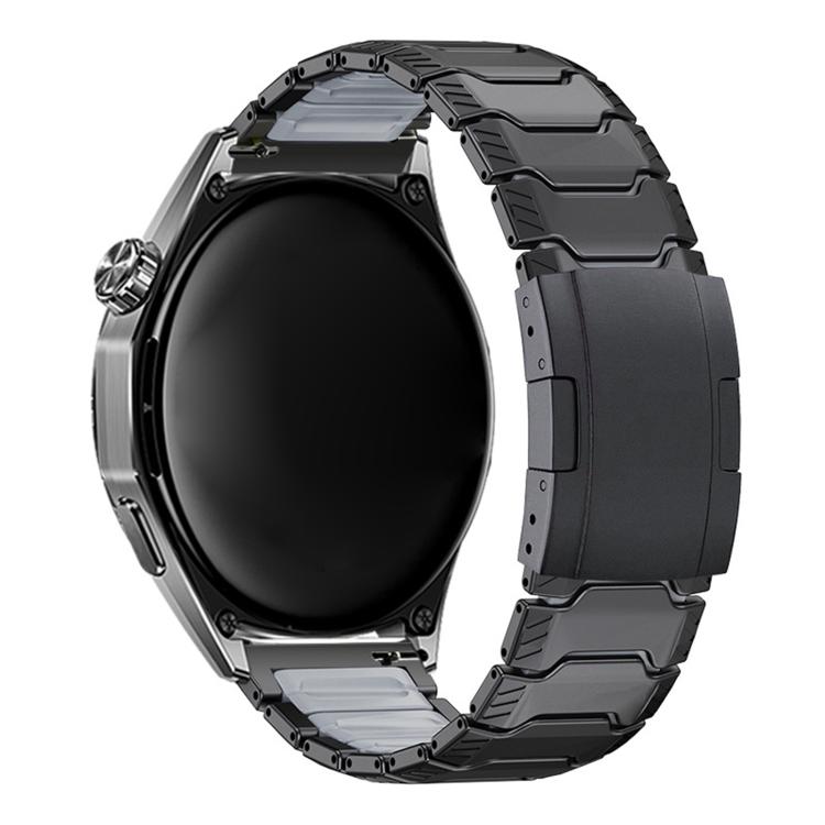 Mecha Knight Turtle Buckle Silicone Embedded Titanium Alloy Watch Band, 22mm