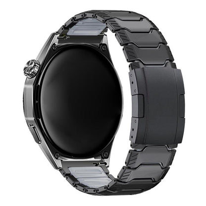Mecha Knight Turtle Buckle Silicone Embedded Titanium Alloy Watch Band, 22mm