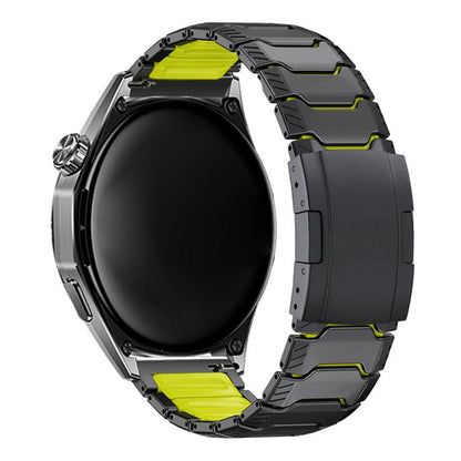 Mecha Knight Turtle Buckle Silicone Embedded Titanium Alloy Watch Band, 22mm