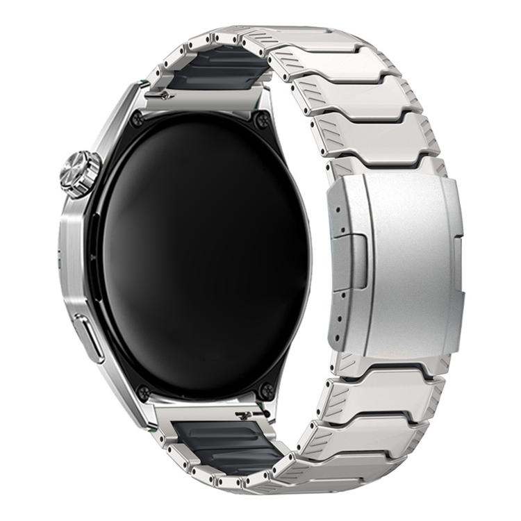 Mecha Knight Turtle Buckle Silicone Embedded Titanium Alloy Watch Band, 22mm