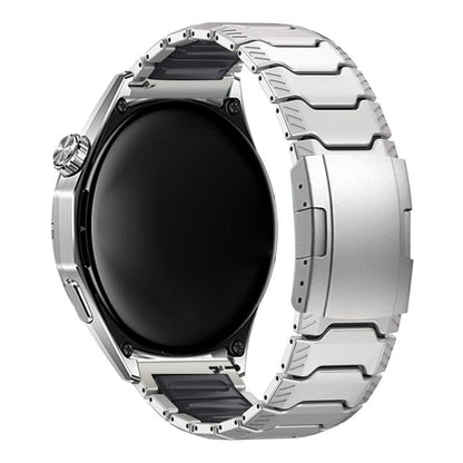 Mecha Knight Turtle Buckle Silicone Embedded Titanium Alloy Watch Band, 22mm