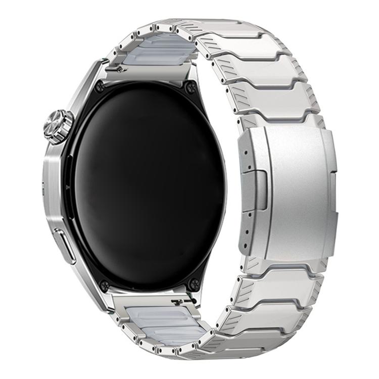 Mecha Knight Turtle Buckle Silicone Embedded Titanium Alloy Watch Band, 22mm