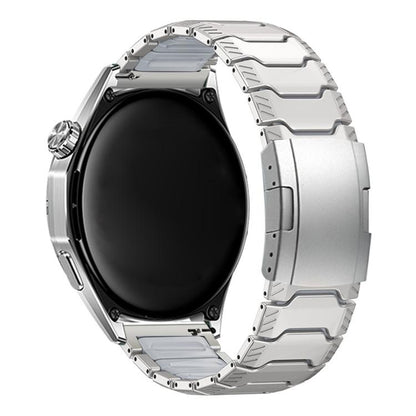 Mecha Knight Turtle Buckle Silicone Embedded Titanium Alloy Watch Band, 22mm
