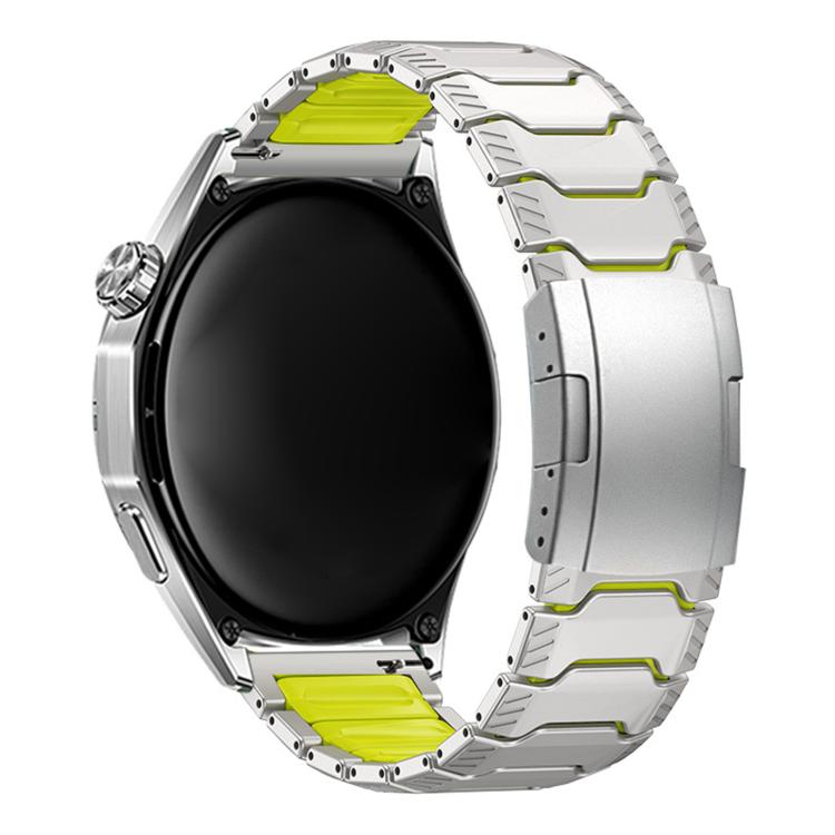 Mecha Knight Turtle Buckle Silicone Embedded Titanium Alloy Watch Band, 22mm