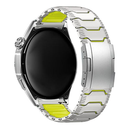 Mecha Knight Turtle Buckle Silicone Embedded Titanium Alloy Watch Band, 22mm