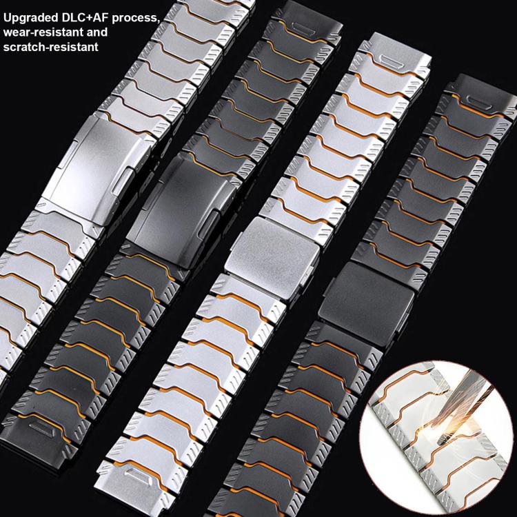 Mecha Knight Turtle Buckle Silicone Embedded Titanium Alloy Watch Band, 22mm