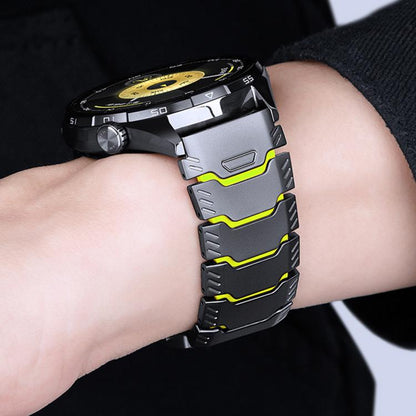 Mecha Knight Turtle Buckle Silicone Embedded Titanium Alloy Watch Band, 22mm