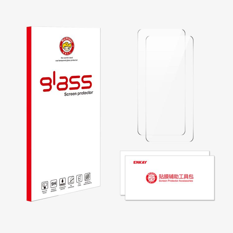 2pcs ENKAY 9H Big Arc Edge High Aluminum-silicon Tempered Glass Film, For Tecno Camon 50 4G