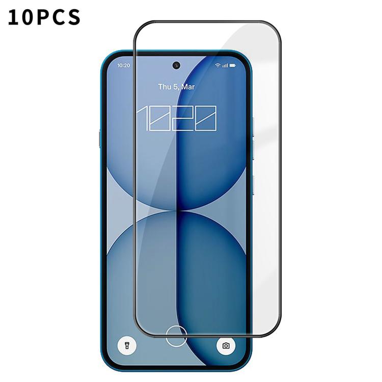 10pcs Kalebol High-Aluminum Screen-Printed Full-Coverage Anti-Fingerprint Black-Bordered HD Tempered Glass Film, For Nothing Phone 4b, For Nothing Phone 4a Pro, For Nothing Phone 4a, For Nothing Phone 3a Lite, For Nothing Phone 3                       ...