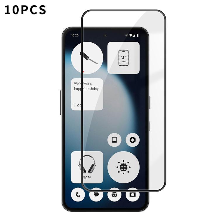 10pcs Kalebol High-Aluminum Screen-Printed Full-Coverage Anti-Fingerprint Black-Bordered HD Tempered Glass Film, For Nothing Phone 4b, For Nothing Phone 4a Pro, For Nothing Phone 4a, For Nothing Phone 3a Lite, For Nothing Phone 3                       ...