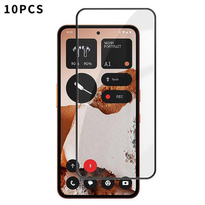 10pcs Kalebol High-Aluminum Screen-Printed Full-Coverage Anti-Fingerprint Black-Bordered HD Tempered Glass Film, For Nothing Phone 4b, For Nothing Phone 4a Pro, For Nothing Phone 4a, For Nothing Phone 3a Lite, For Nothing Phone 3                       ...