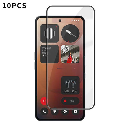 10pcs Kalebol High-Aluminum Screen-Printed Full-Coverage Anti-Fingerprint Black-Bordered HD Tempered Glass Film, For Nothing Phone 4b, For Nothing Phone 4a Pro, For Nothing Phone 4a, For Nothing Phone 3a Lite, For Nothing Phone 3                       ...